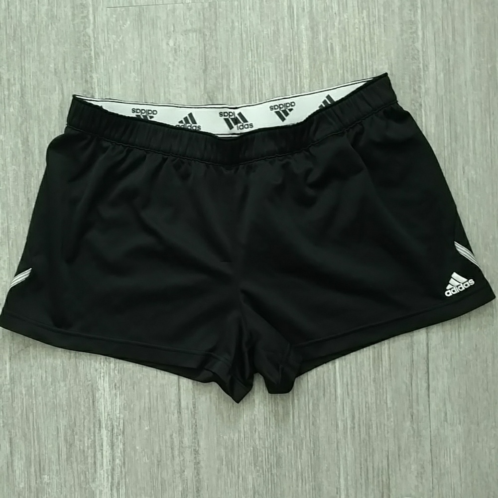 Black 3 inch inseam Adidas athletic shorts